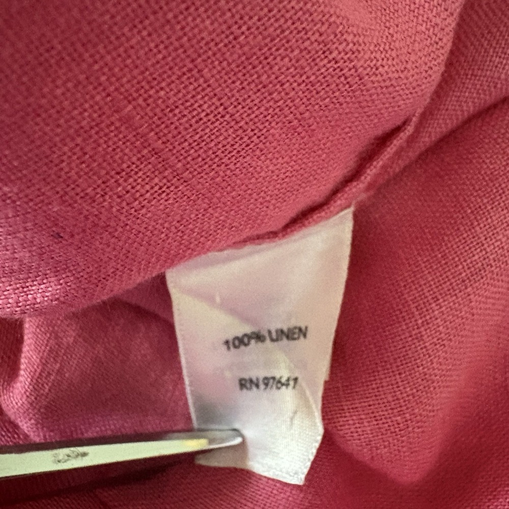 J Jill Love Linen Shirt Womens 2X Watermelon Pink Button Front Tunic Top Coastal - Picture 12 of 14